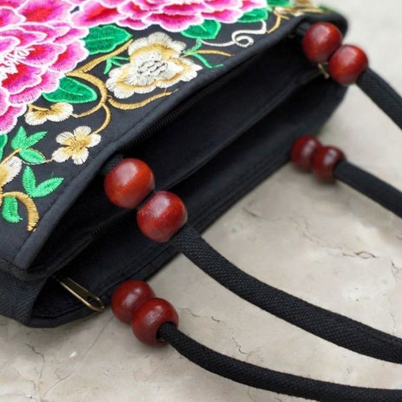 Rose Double-Sided Embroidery Handbags - Picture 4 of 5